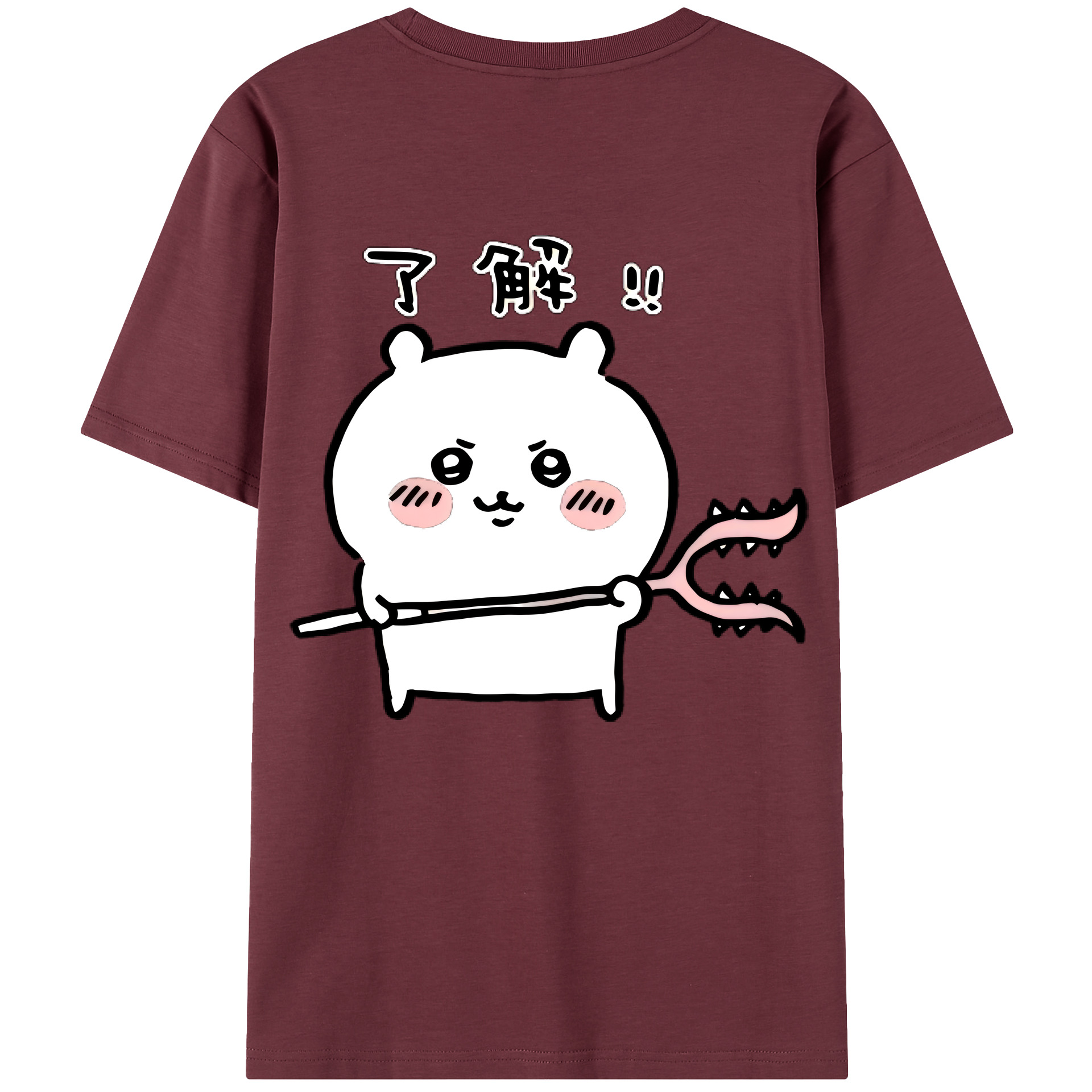 （画像用） ちいかわ ちいかわ Chii-kawa chiikawa 綿100％半袖Tシャツ（背面プリント）